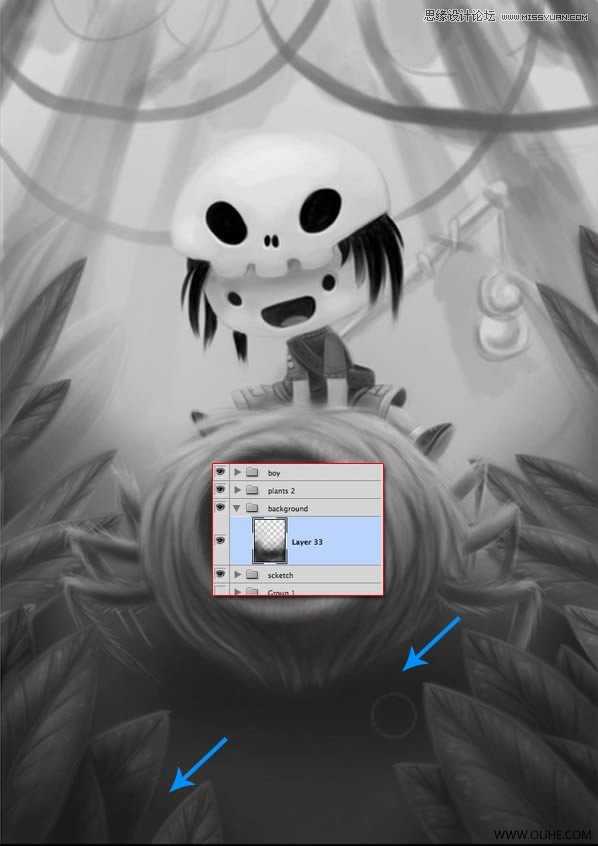 ‘Photoshop绘制一幅骑在宠物蜘蛛上的孩子奇幻插画教程‘
