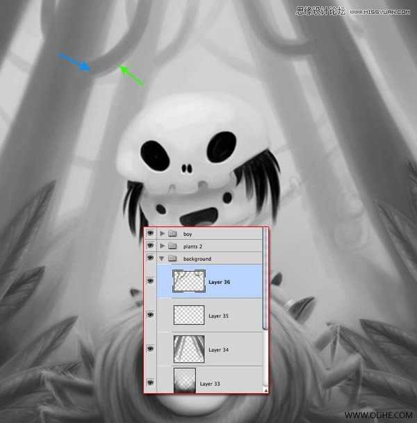 ‘Photoshop绘制一幅骑在宠物蜘蛛上的孩子奇幻插画教程‘