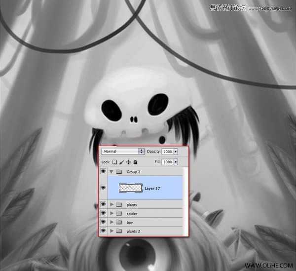 ‘Photoshop绘制一幅骑在宠物蜘蛛上的孩子奇幻插画教程‘
