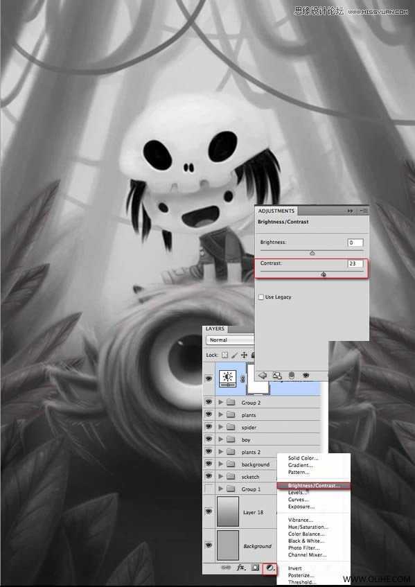 ‘Photoshop绘制一幅骑在宠物蜘蛛上的孩子奇幻插画教程‘