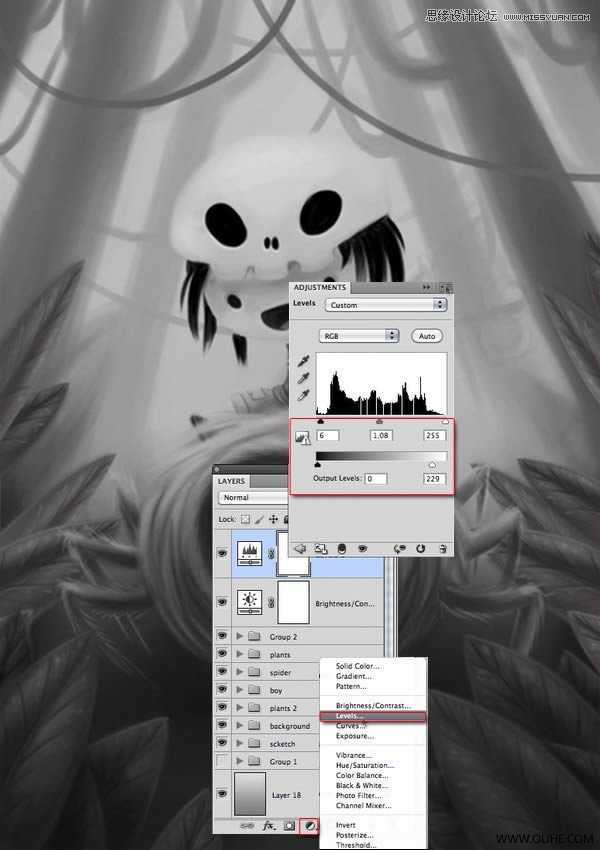 ‘Photoshop绘制一幅骑在宠物蜘蛛上的孩子奇幻插画教程‘