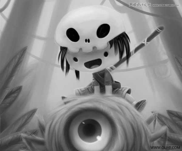 ‘Photoshop绘制一幅骑在宠物蜘蛛上的孩子奇幻插画教程‘