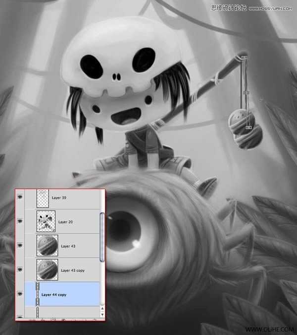 ‘Photoshop绘制一幅骑在宠物蜘蛛上的孩子奇幻插画教程‘