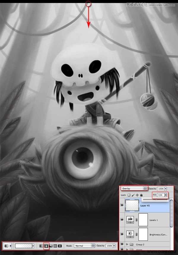 ‘Photoshop绘制一幅骑在宠物蜘蛛上的孩子奇幻插画教程‘