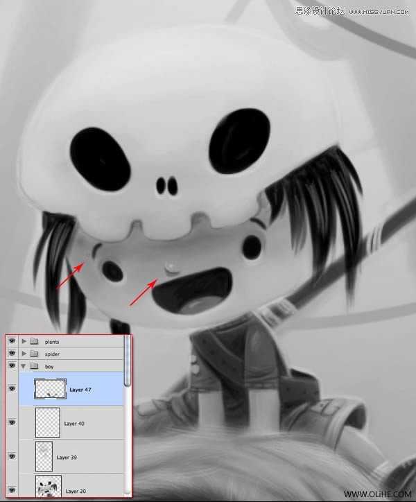 ‘Photoshop绘制一幅骑在宠物蜘蛛上的孩子奇幻插画教程‘