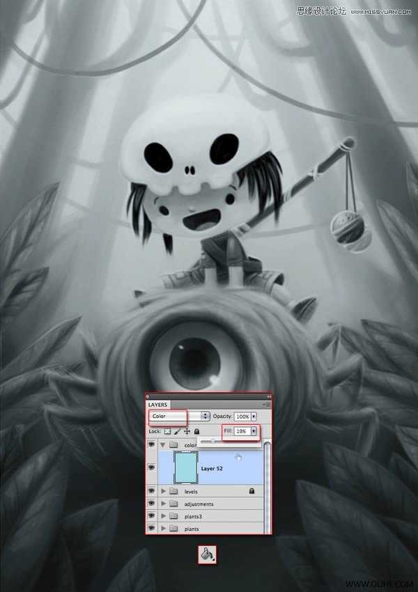 ‘Photoshop绘制一幅骑在宠物蜘蛛上的孩子奇幻插画教程‘