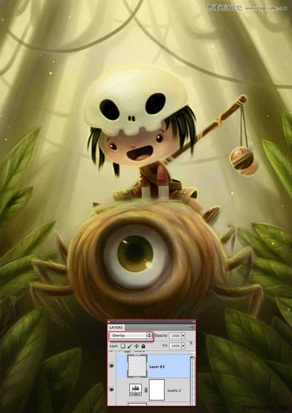 ‘Photoshop绘制一幅骑在宠物蜘蛛上的孩子奇幻插画教程‘