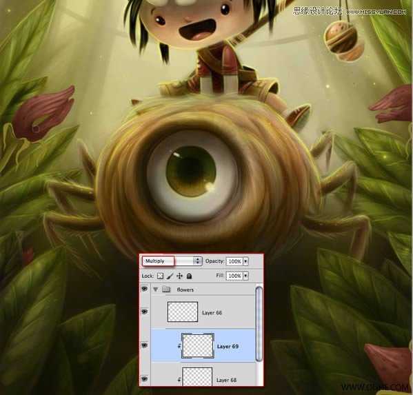 ‘Photoshop绘制一幅骑在宠物蜘蛛上的孩子奇幻插画教程‘