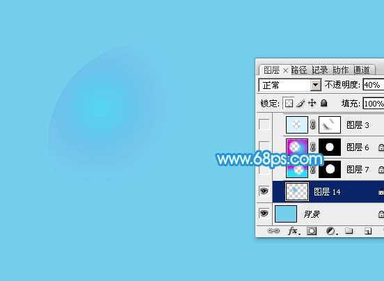 ‘Photoshop制作漂亮的淡蓝色透明泡泡教程‘