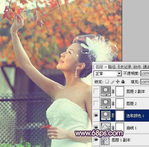 ‘Photoshop将外景人物图片调成甜美的粉橙色‘