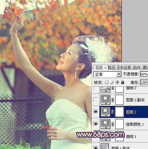 ‘Photoshop将外景人物图片调成甜美的粉橙色‘