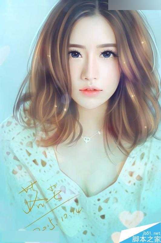 ‘Photoshop给清纯女孩打造唯美的封面手绘效果图‘