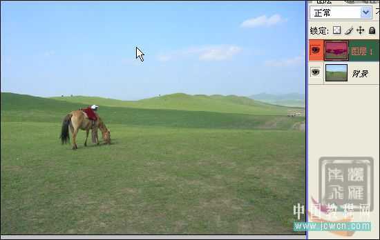 ‘photoshop为灰蒙蒙的风景片添上浓郁的春天色彩‘