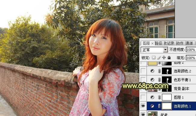 ‘Photoshop将外景人物图片调成柔和的初夏阳光色‘