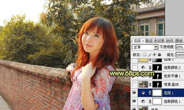 ‘Photoshop将外景人物图片调成柔和的初夏阳光色‘