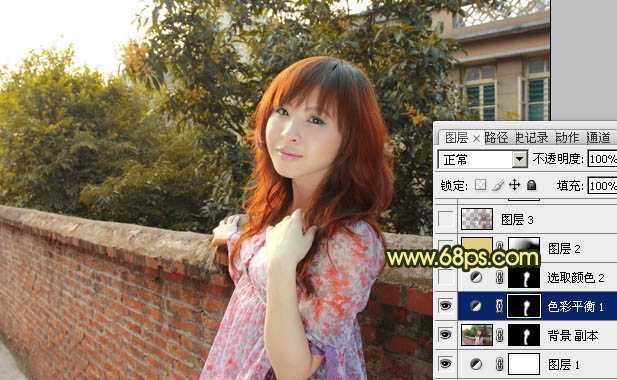 ‘Photoshop将外景人物图片调成柔和的初夏阳光色‘