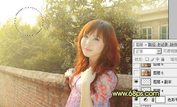 ‘Photoshop将外景人物图片调成柔和的初夏阳光色‘