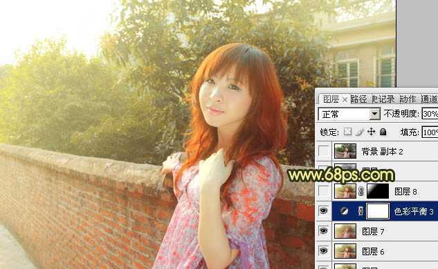 ‘Photoshop将外景人物图片调成柔和的初夏阳光色‘