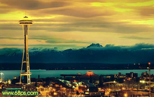 ‘Photoshop打造青黄色夜景图片效果‘