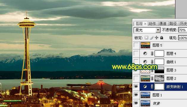 ‘Photoshop打造青黄色夜景图片效果‘