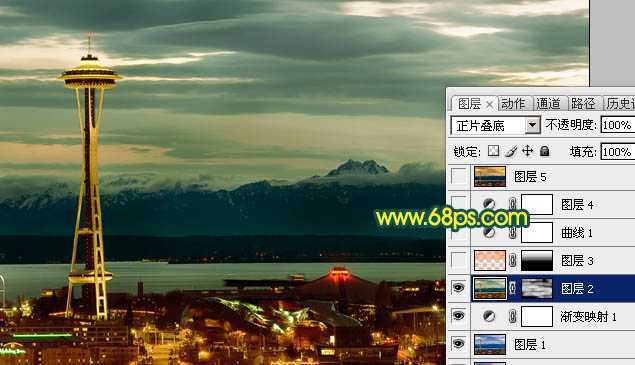 ‘Photoshop打造青黄色夜景图片效果‘