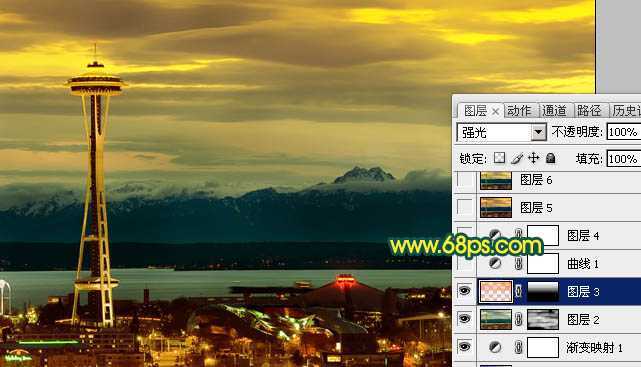 ‘Photoshop打造青黄色夜景图片效果‘