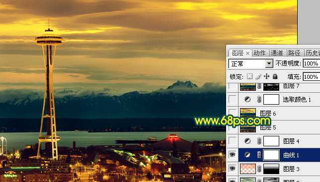 ‘Photoshop打造青黄色夜景图片效果‘