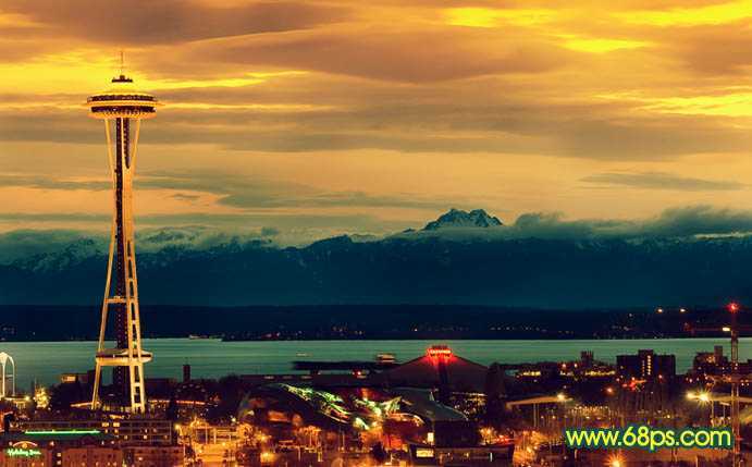 ‘Photoshop打造青黄色夜景图片效果‘