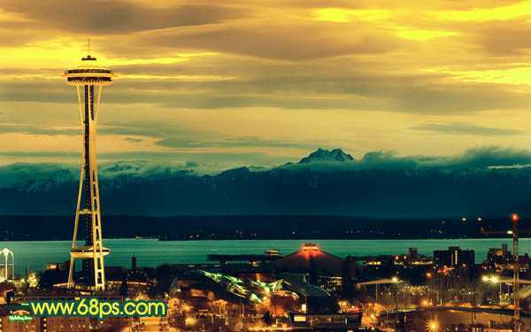 ‘Photoshop打造青黄色夜景图片效果‘