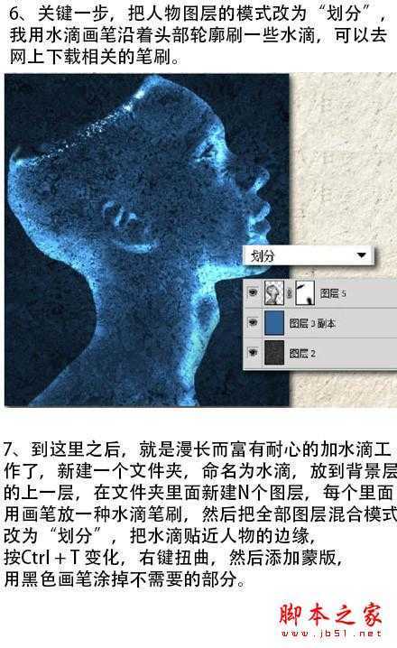 ‘教你如何用PS制作出蓝色水珠人像海报效果‘