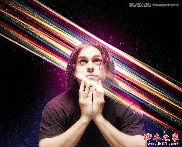 ‘Photoshop制作酷炫的抽象光纹人物海报‘