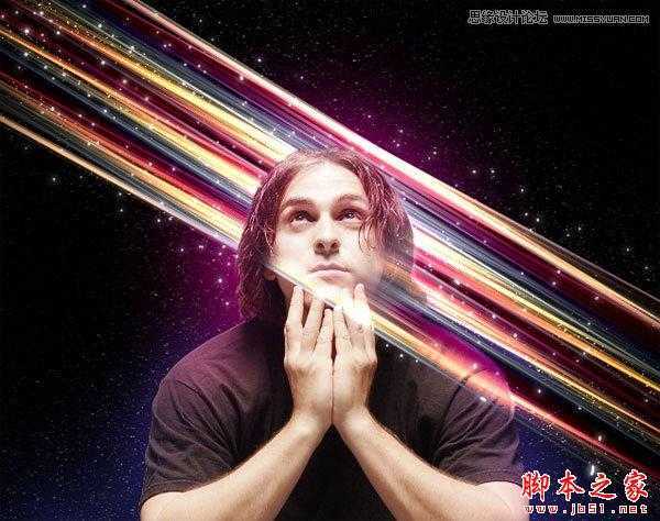 ‘Photoshop制作酷炫的抽象光纹人物海报‘