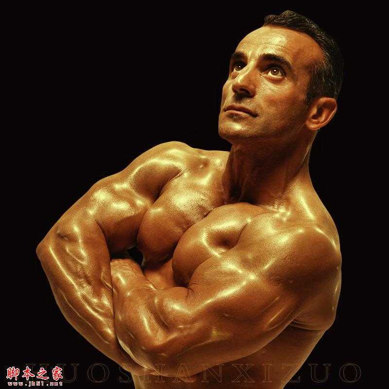 ‘PhotoShop为帅气的肌肉男打造出质感古铜肤色效果‘
