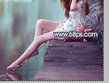 ‘Photoshop为湖景美女图片调制出唯美的青紫色‘