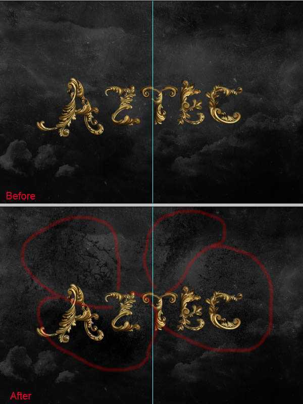 ‘Photoshop制作超酷的金色浮雕花纹字‘