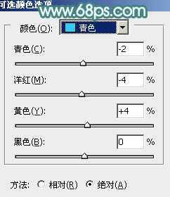 ‘Photoshop将桃花林中的美女加上清爽的古典淡青色‘