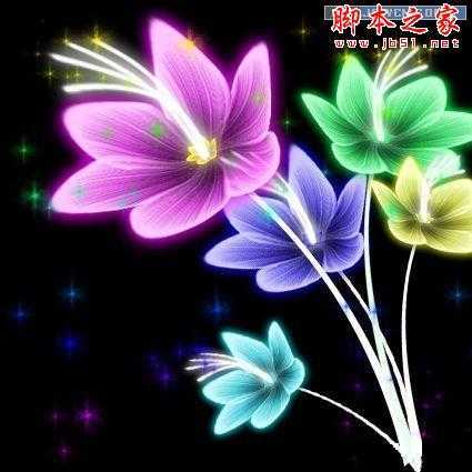 ‘Photoshop简单几笔打造绚彩逼真的彩色花朵‘