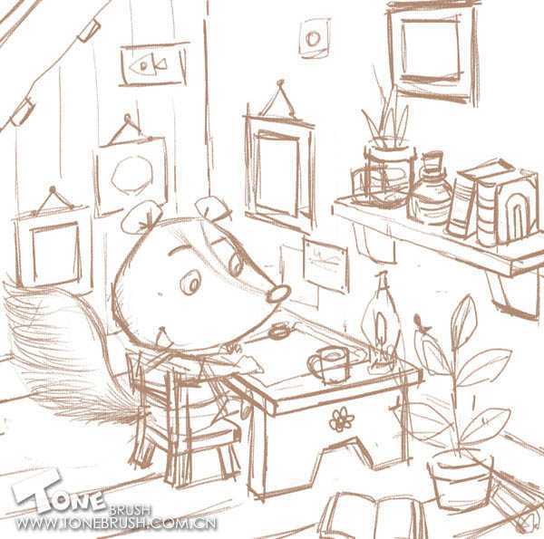 ‘photoshop鼠绘可爱的卡通小鼬鼠‘