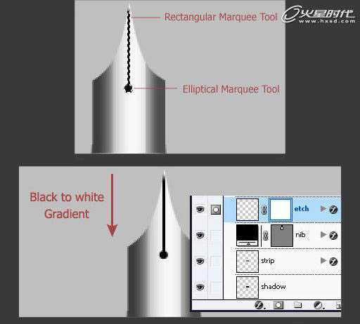 ‘Photoshop打造一支逼真的金属钢笔‘