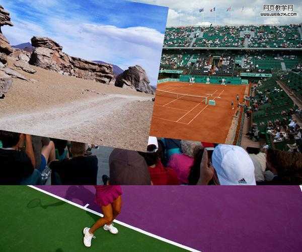 ‘Photoshop合成户外体育馆羽毛球比赛图片‘