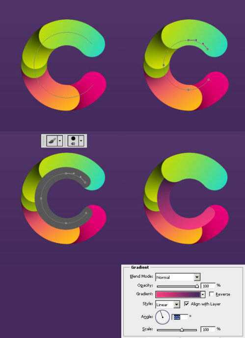 ‘photoshop利用描边路径制作超可爱的多层次水晶字‘