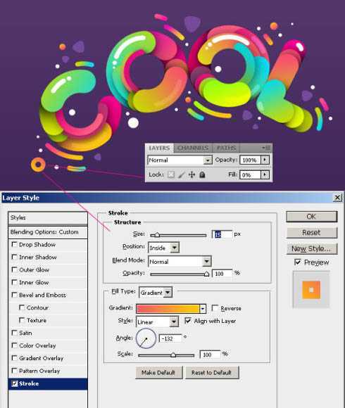 ‘photoshop利用描边路径制作超可爱的多层次水晶字‘