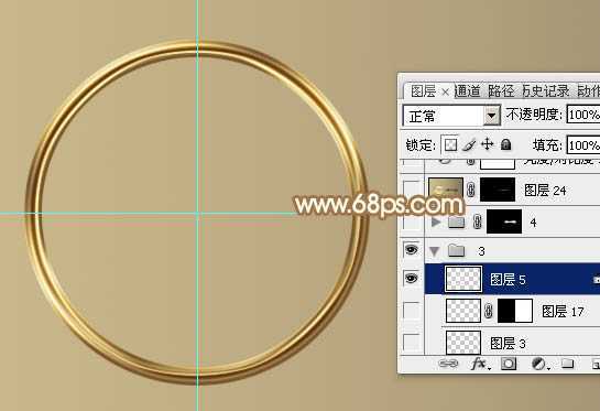 ‘Photoshop制作精致的金色木柄放大镜‘