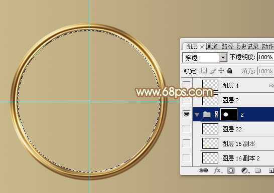 ‘Photoshop制作精致的金色木柄放大镜‘