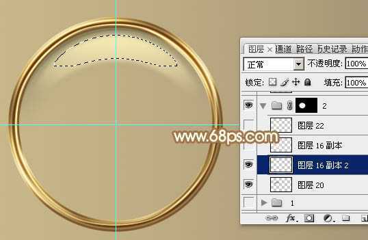 ‘Photoshop制作精致的金色木柄放大镜‘