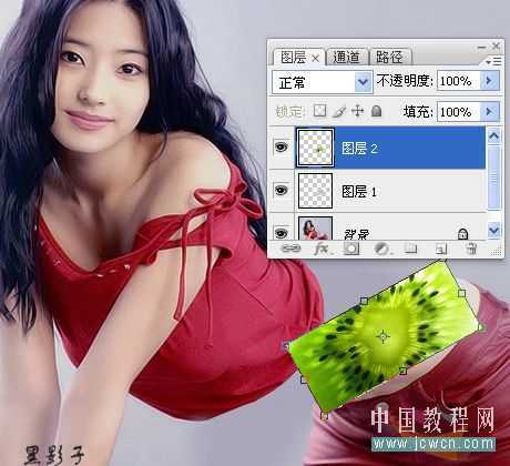‘PS合成身体断裂的水果女生照片特效教程‘