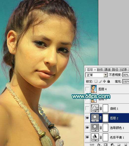 ‘Photoshop调出外景美女图片鲜艳的橙红色‘