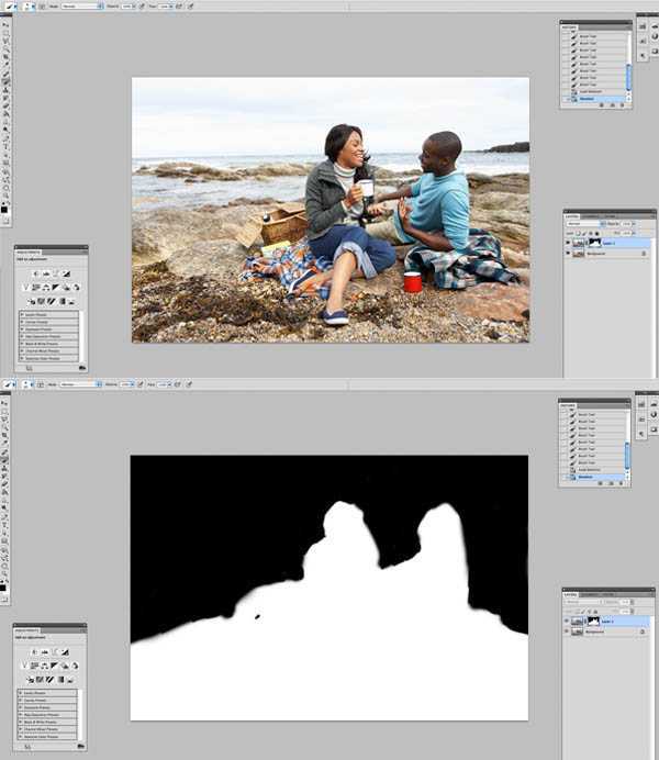 ‘Photoshop将海边人物图片打造出怀旧的暗褐色效果‘