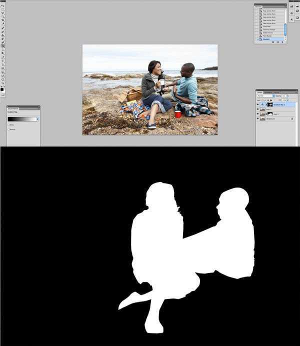‘Photoshop将海边人物图片打造出怀旧的暗褐色效果‘