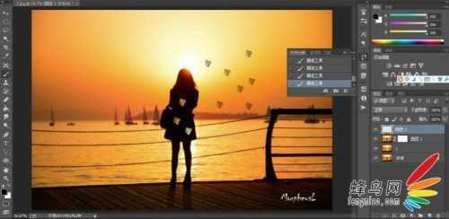 ‘利用PS后期被风吹走的女子图文教程‘